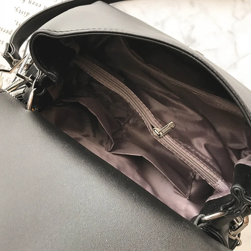 

Crossbody Bags For Women Pu Leather Women Handbag Women's Shoulder Bags Fashion Simple Tassel Pentagram Female Bag Black