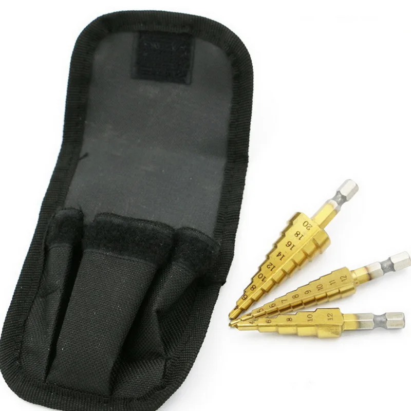 

3pcs 3-12/4-12/4-20mm HSS Titanium Coated Step Drill Bit Drilling Power Tools Metal High Speed Steel Wood Hole Cutter Cone Drill