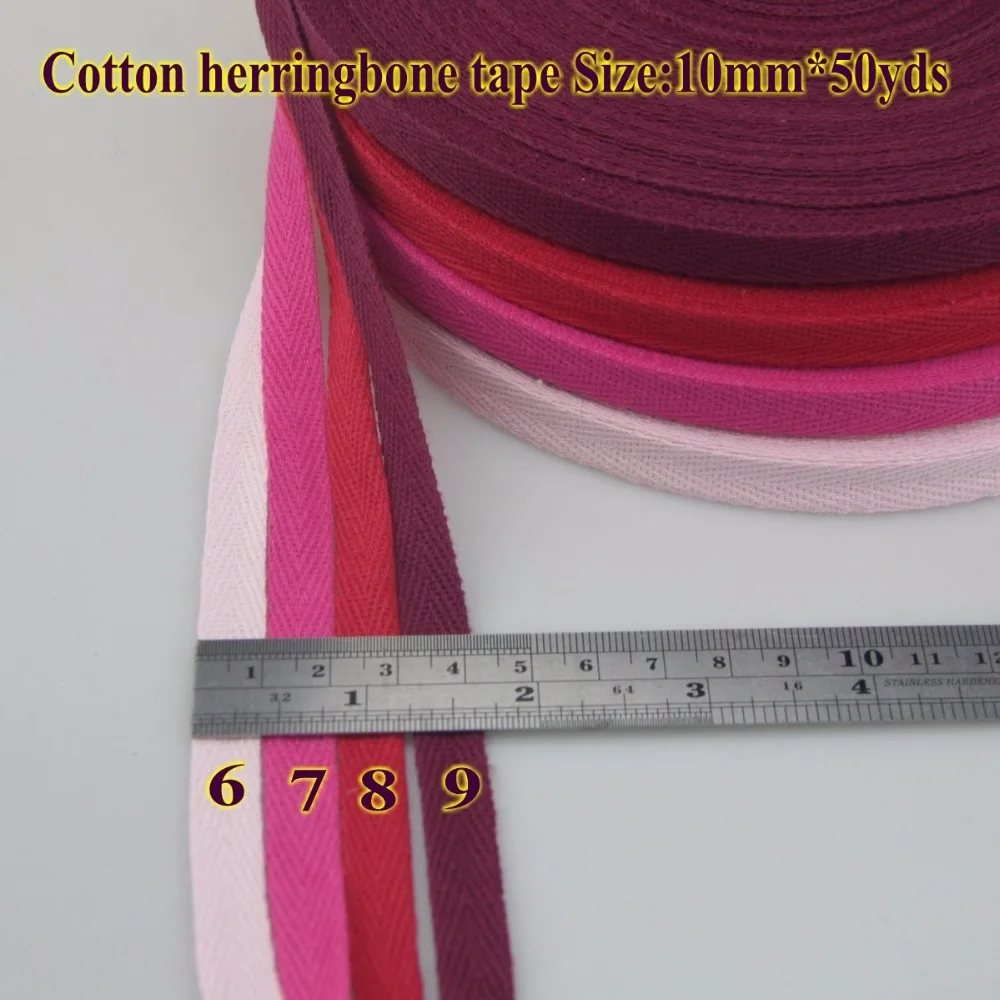 Лента из 100% хлопка в елочку/хлопчатобумажная лента с саржевым переплетением