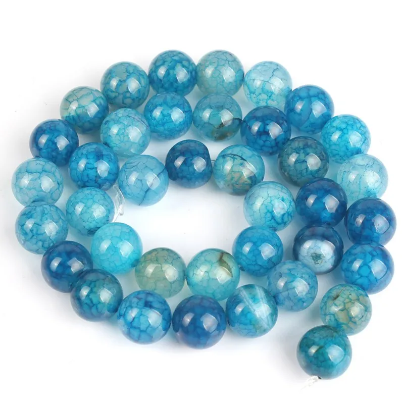 4/6/8/10 мм натуральный голубой огненный Агаты &quotвены дракона&quot каменные бусы