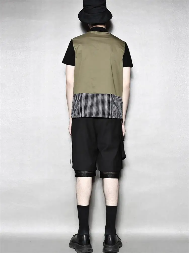 Ассиметричные двухслойные штаны с накладным карманом оригинальный дизайн