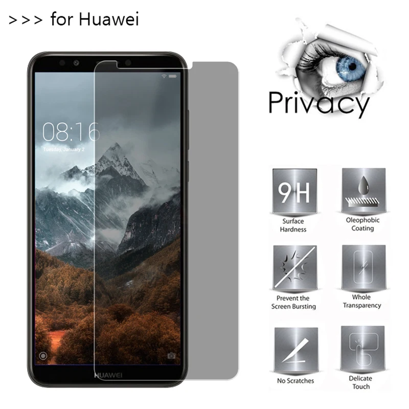 Антишпионское защитное закаленное стекло для Huawei P20 P30 P40 Lite E 5G Pro Защита экрана P10