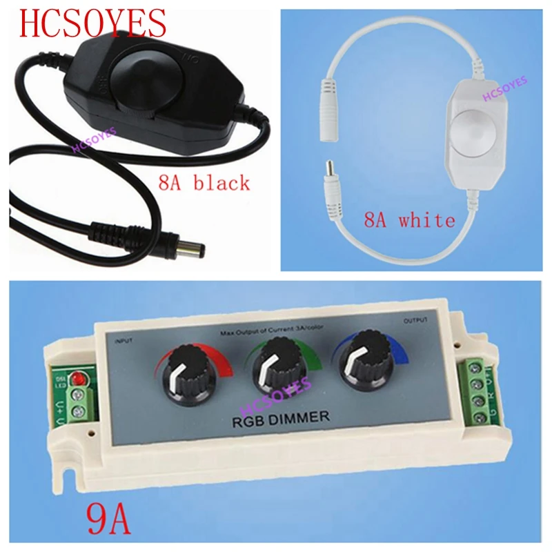 Ручная рукоятка DC12V 24V 8A/9A PWM 3 клавиши СВЕТОДИОДНЫЙ Переключатель диммера rgb для