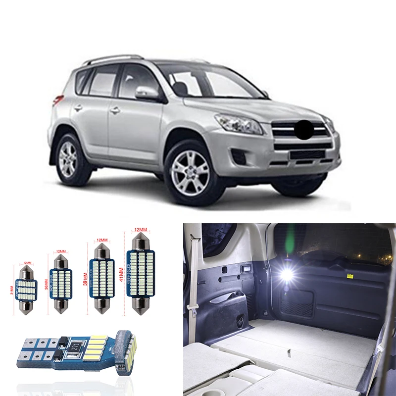 10 шт для Toyota RAV4 2006 2007 2008 2009 2010 2011 2012 автомобиля Подсветка салона авто светодиодный