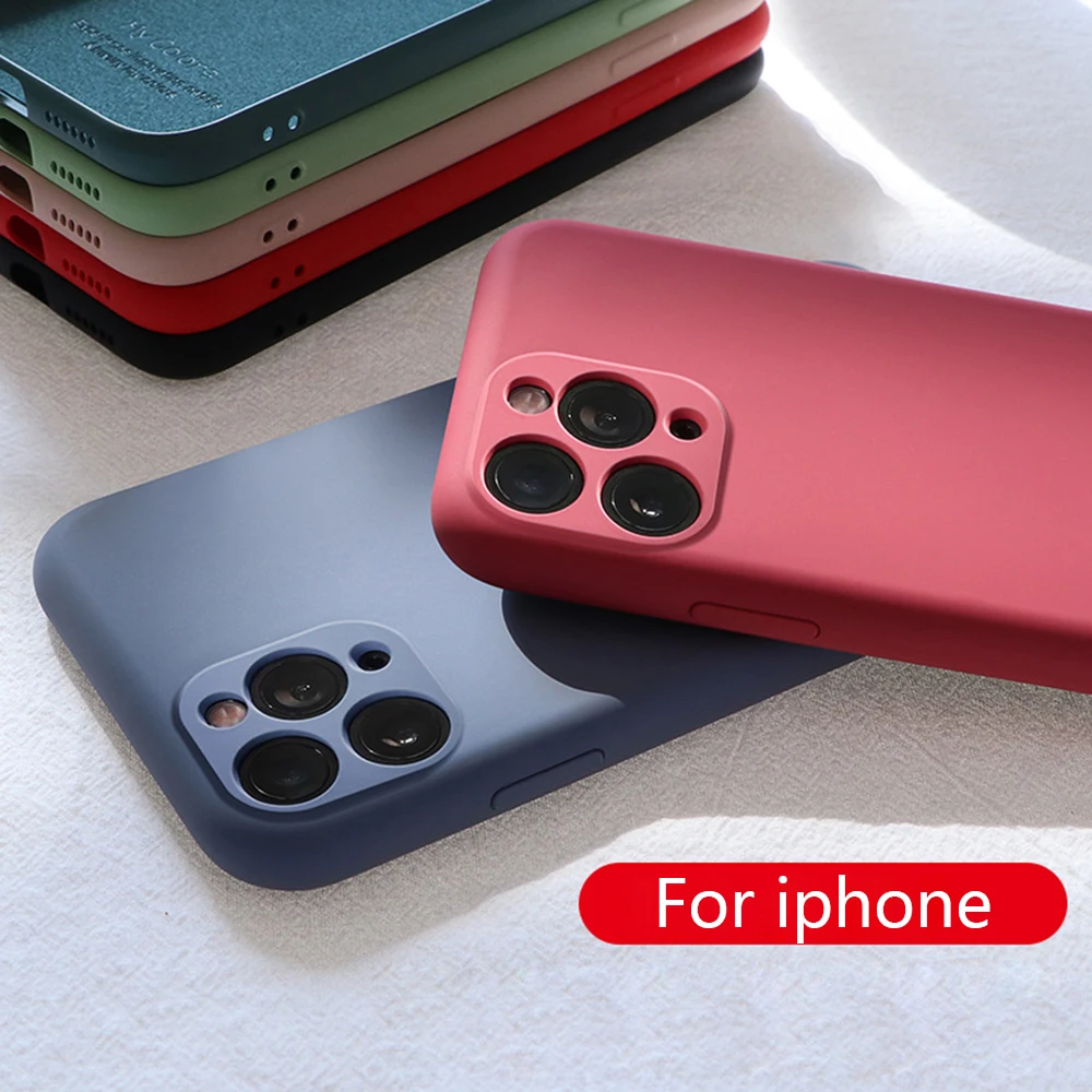 Чехлы из жидкого силикона для iPhone 13 12 11 Pro Max X XS XR 7 8 6s Plus SE 2020 чехлы мягкий чехол iphone