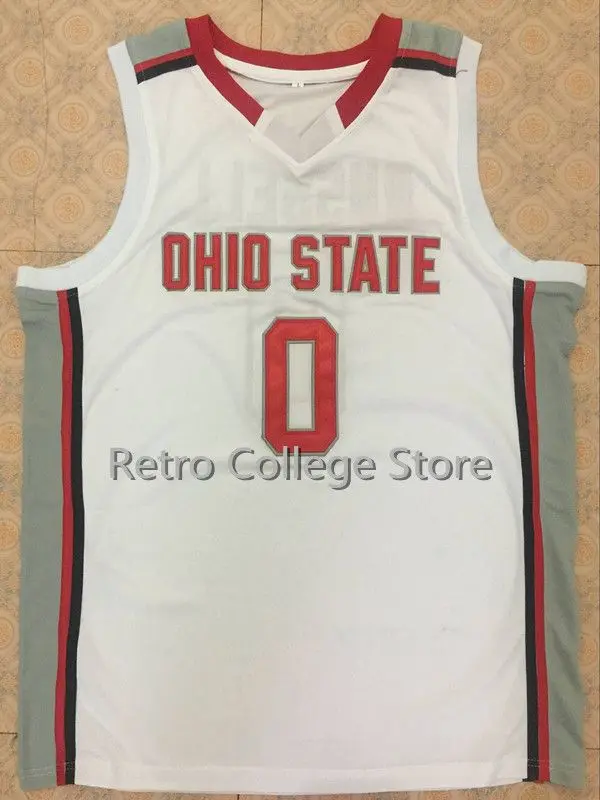 

Ohio #0 D'Angelo Russell Retro Throwback College Basketball Jersey State Embroidery Stitched Custom any Number and name