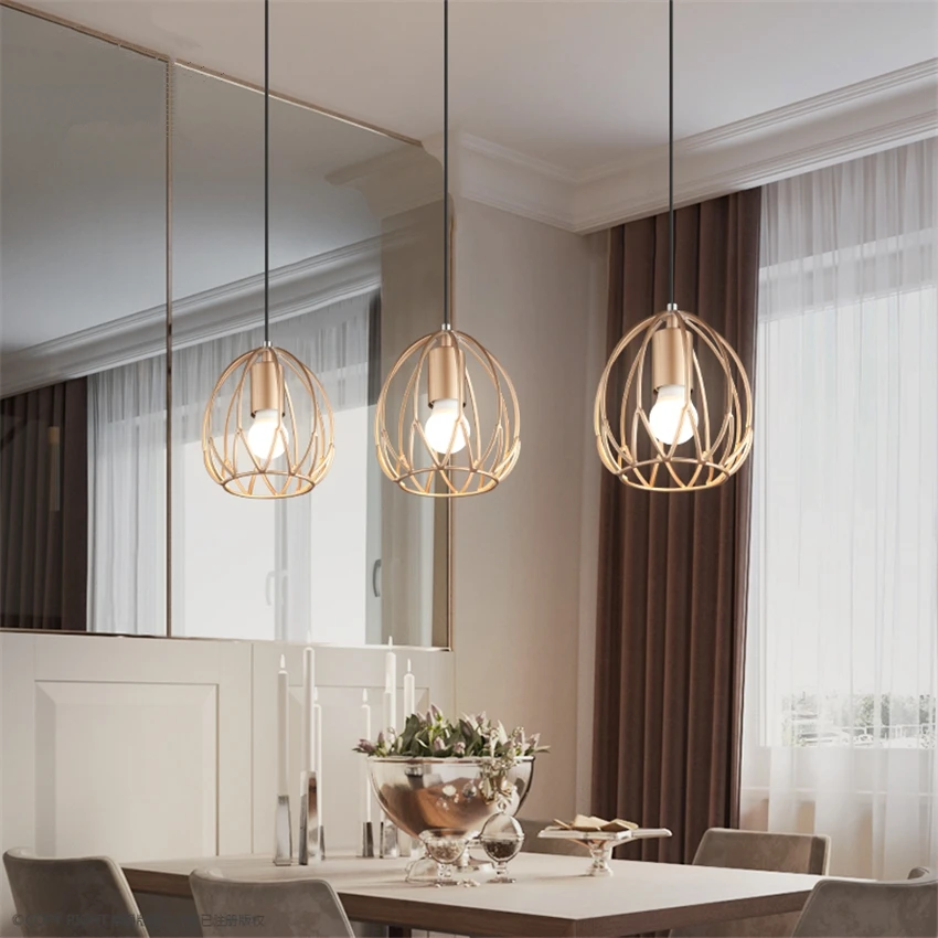 Простые подвесные светильники с железной линией современные для ресторана