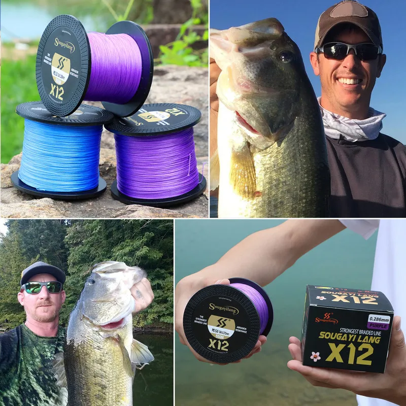 

Sougayilang X12 PE Braid Fishing Line Strong PE Abrasion Resistant Fishing Wire for Freshwater Saltwater Outdoor Fishing Gear