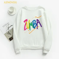 2021 zumba graphic print sweatshirt women kpop fitness oversized hoodies women unisex clothing white long sleeved sudadera mujer
