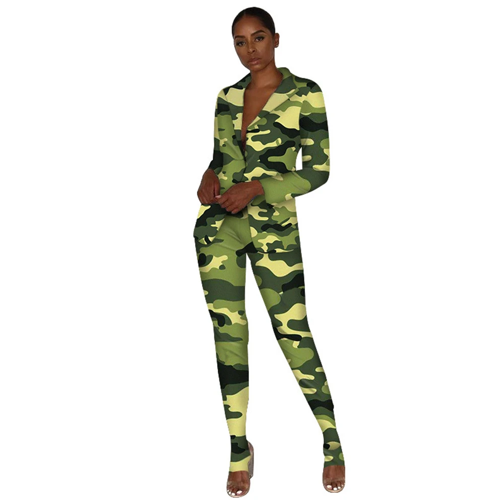 Цветной принт женские брючные костюмы Блейзер пиджак и брюки карандаш комплект