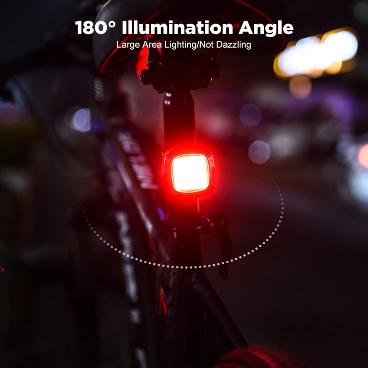 

Bike Tail Light IPX6 Waterproof Super Bright Brake Sensing Bicycle Rear Lights 5 Light Mode Options for Any Bikes