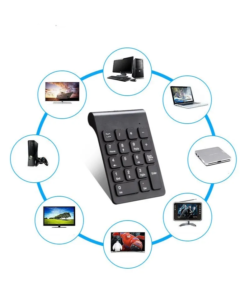 Цифровая клавиатура 2,4G Беспроводной Портативный мини числовая клавиатура USB цифровая клавиатура 18 клавиши для офиса ноутбук Laptop персональный компьютер для рабочего стола