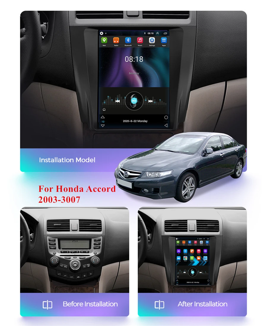 9 7 android 10 1 stereo radio gps unit for honda acccord 2003 2007 mirror link free global shipping
