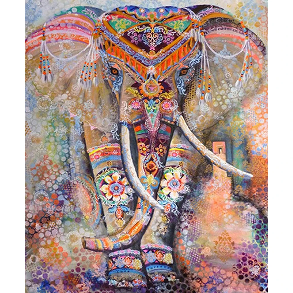 

5D DIY Diamond Painting Animal Color Elephant Round Diamond Mosaic, Home Decoration, Handmade Wall Decoration