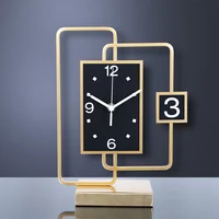 Luxury Desktop Clock Living Room Modern 3D Wall Clock Metal Gold Clocks Table Watch Desk Clock Relogio De Mesa Home Decoration