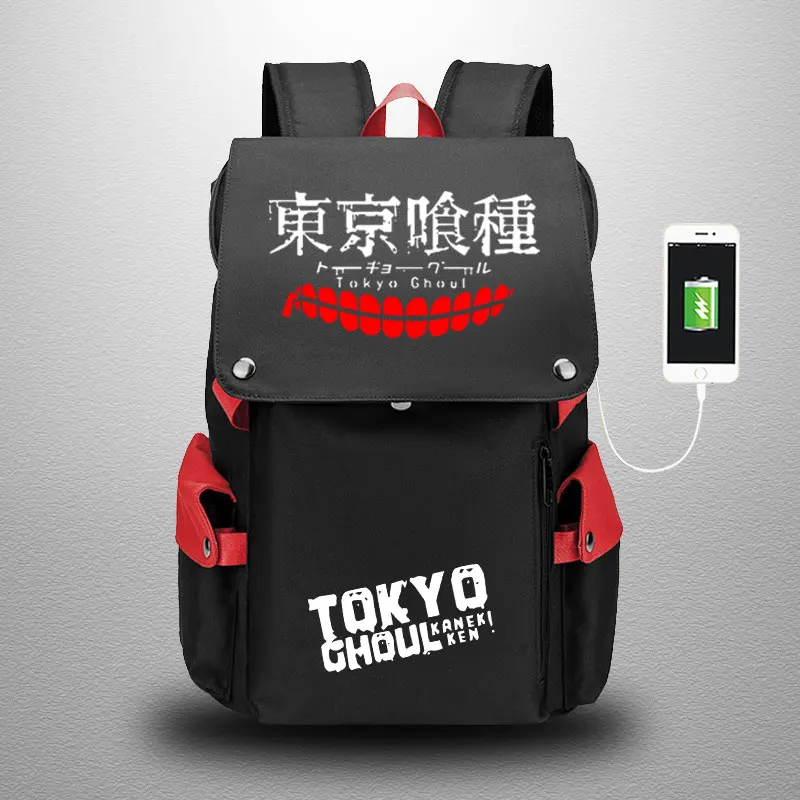 Рюкзак Kaneki Ken из аниме Токио школьный ранец ткани Оксфорд для косплея с USB