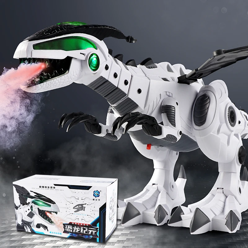QWZ новые большие динозавры игрушки для детей Белый Спрей Электрический динозавр животное Робот Модель механические птерозавры для детей подарок - изображение