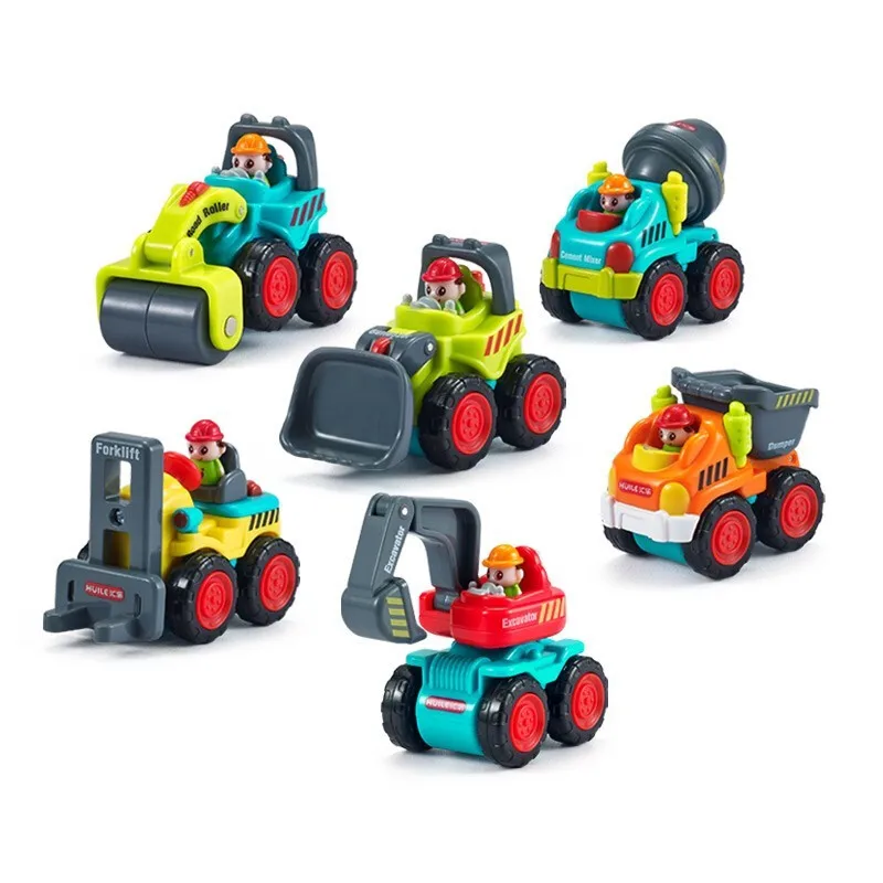6 шт./компл. детские игрушки трение мощный толчок игровой транспорт инженерная