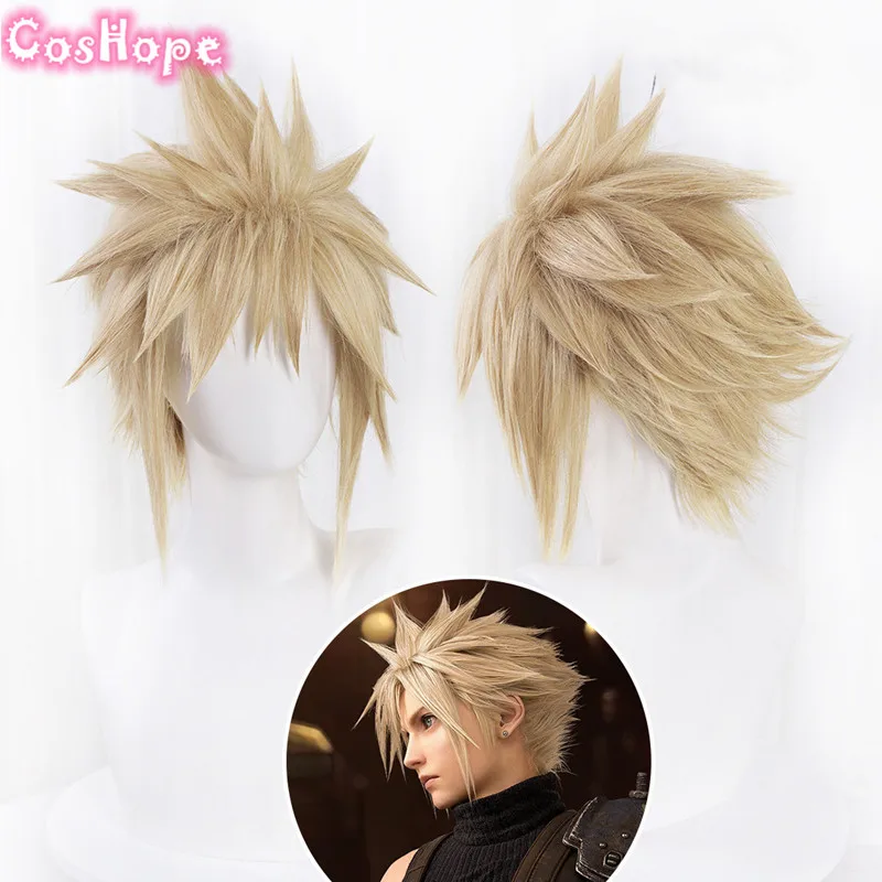 Парик для косплея по финальной фантазии мужчин короткие льняные волосы из аниме