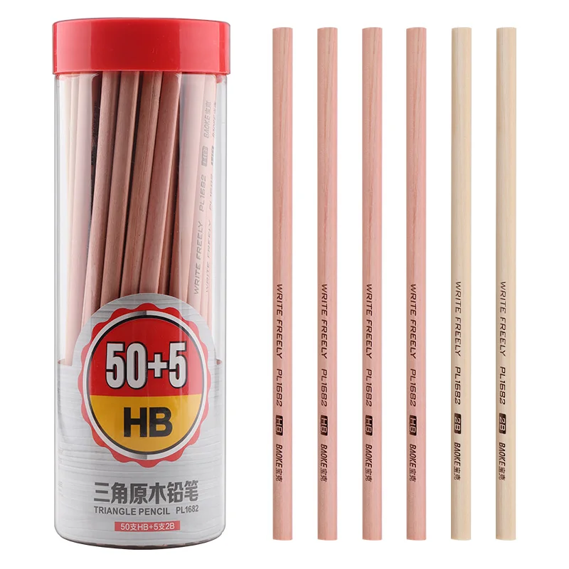 

55 A Box of Baoke PL1682 Painting Pencils Primary School Students Triangle HB Core Pencil Stationery Painting Sketch Art Pencil
