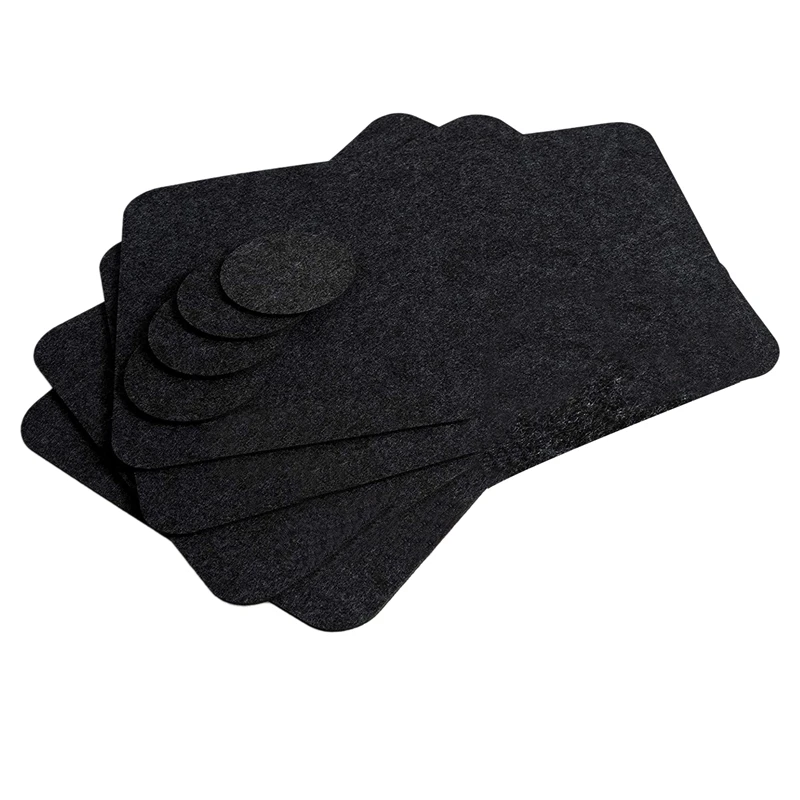 

A Set Of 6 Placemats And 6 Coasters Heat-Resistant Non-Slip Washable Table Placemat-Dark Gray-ABUX
