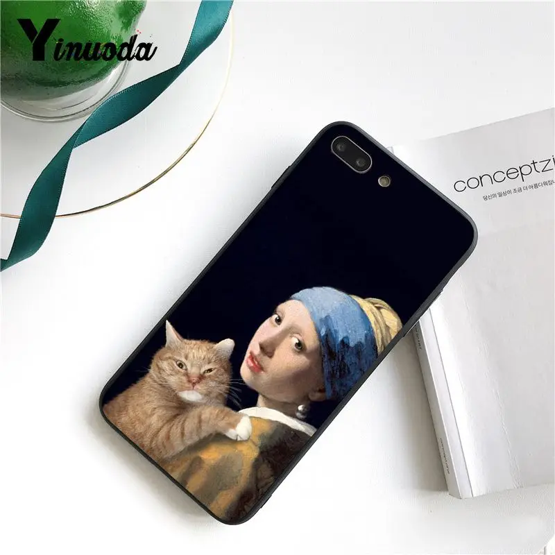 Yinuoda Забавный Pat Cat Art эстетика картина Coque Оболочка Чехол для телефона iPhone 8 7 6S X XS MAX