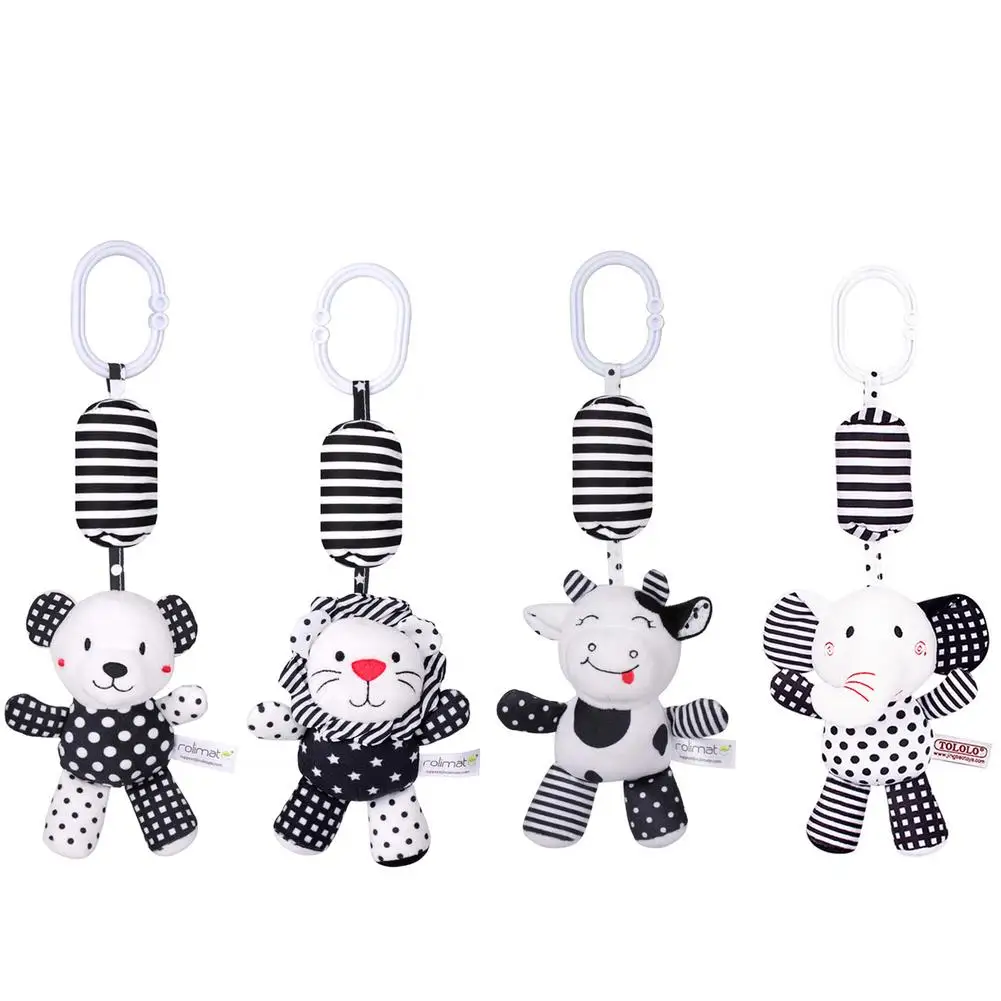 

Cartoon Animal Stuffed Hanging Rattle Toy With Wind Chimes Baby Bed Crib Car Seat Travel Stroller Soft Plush Toys Birthday