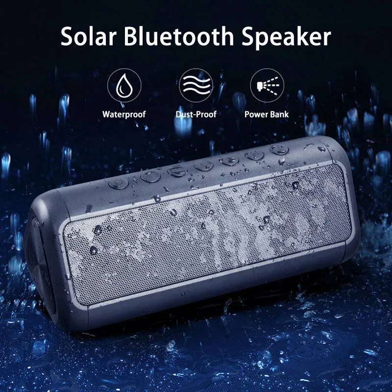 5000 мАч Солнечная Водонепроницаемая Bluetooth громкая связь 12Вт Портативная