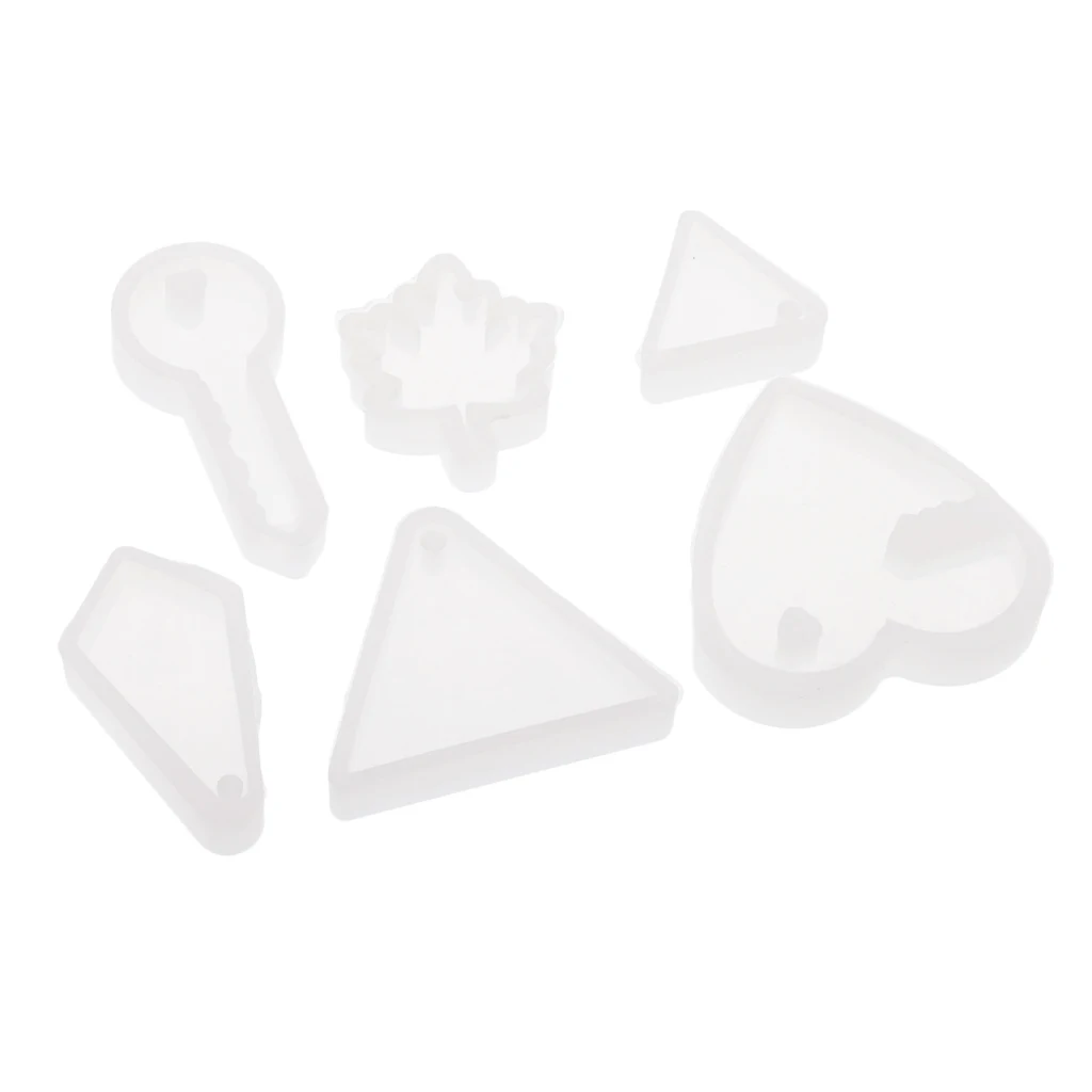 

6 Designs Silicone Mold Necklace Pendant Resin Jewelry Making Mould DIY Tool