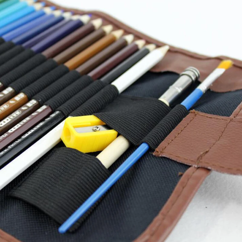 Набор водорастворимых цветных карандашей из дерева 48/72 цветов чехол пенал сумки