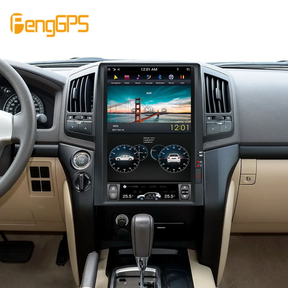 Автомобильный DVD плеер в стиле Tesla Android 9 0 64 ГБ GPS навигация для TOYOTA LAND CRUISER LC200 2008 2015