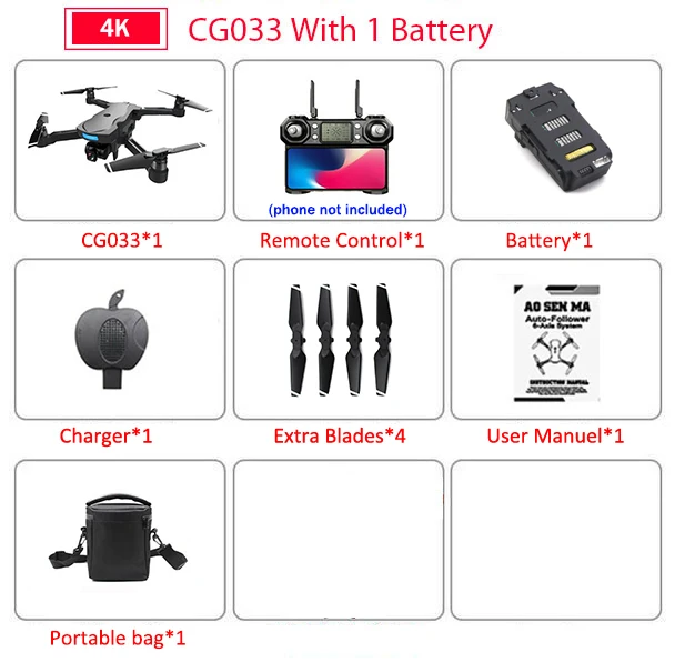 1b BAG CG033 бесщеточный FPV Квадрокоптер с 4K UHD Wifi Gimbal камера RC вертолет складной Дрон gps Дрон детский подарок VS F11 ZEN K1 - Цвет: 1b BAG