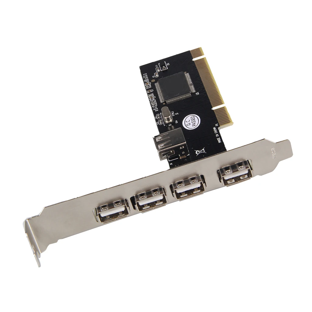 

5Port (4 External & 1 Internal) USB 2.0 PCI Card, Adapter Hub Controller