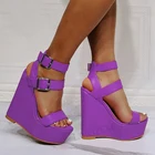 Женские туфли-лодочки из искусственной кожи SEIIHEM, на платформе, с ремешком с пряжкой, с открытым носком, большие размеры 42, 46, 47, 52