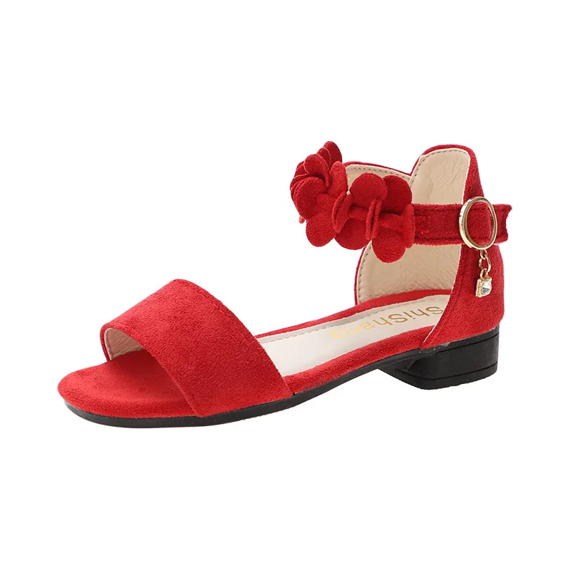 

Girls' Sandals 2020 New Summer Korean Flower Children Girls High Heels Bow Princess Shoes Kids Gladiator Leather Party Shoes