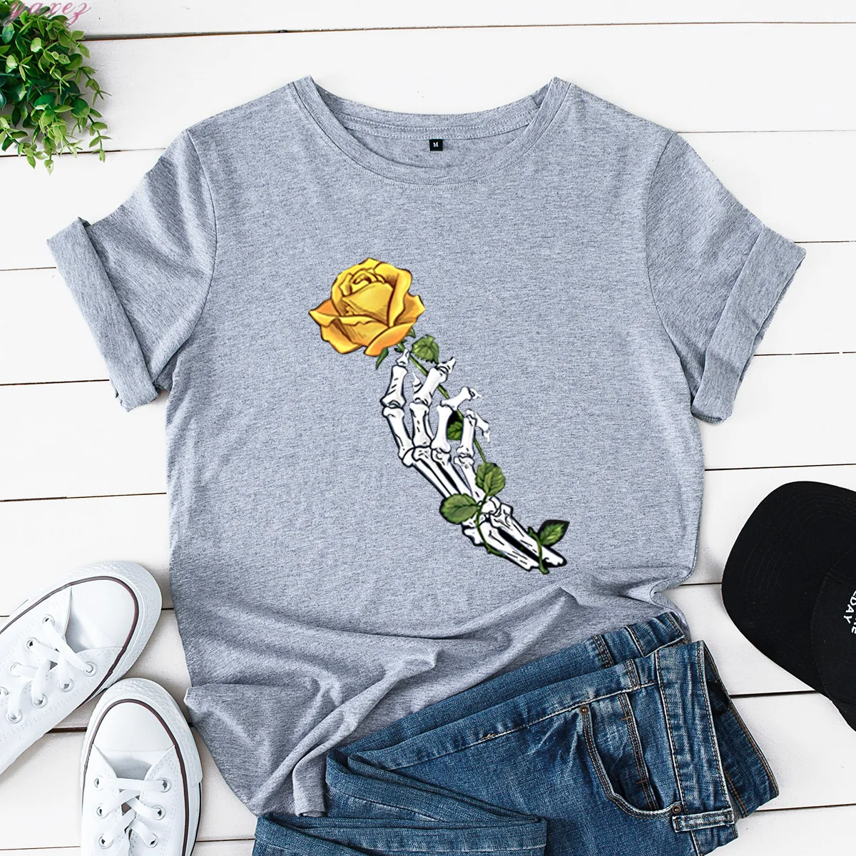 

Loose O-Neck Creative Rose Short Sleeve Oversized T Shirt Tee T Shirts 2020 Summe... Women Tshirt T-shirt Female Summer Top Tops