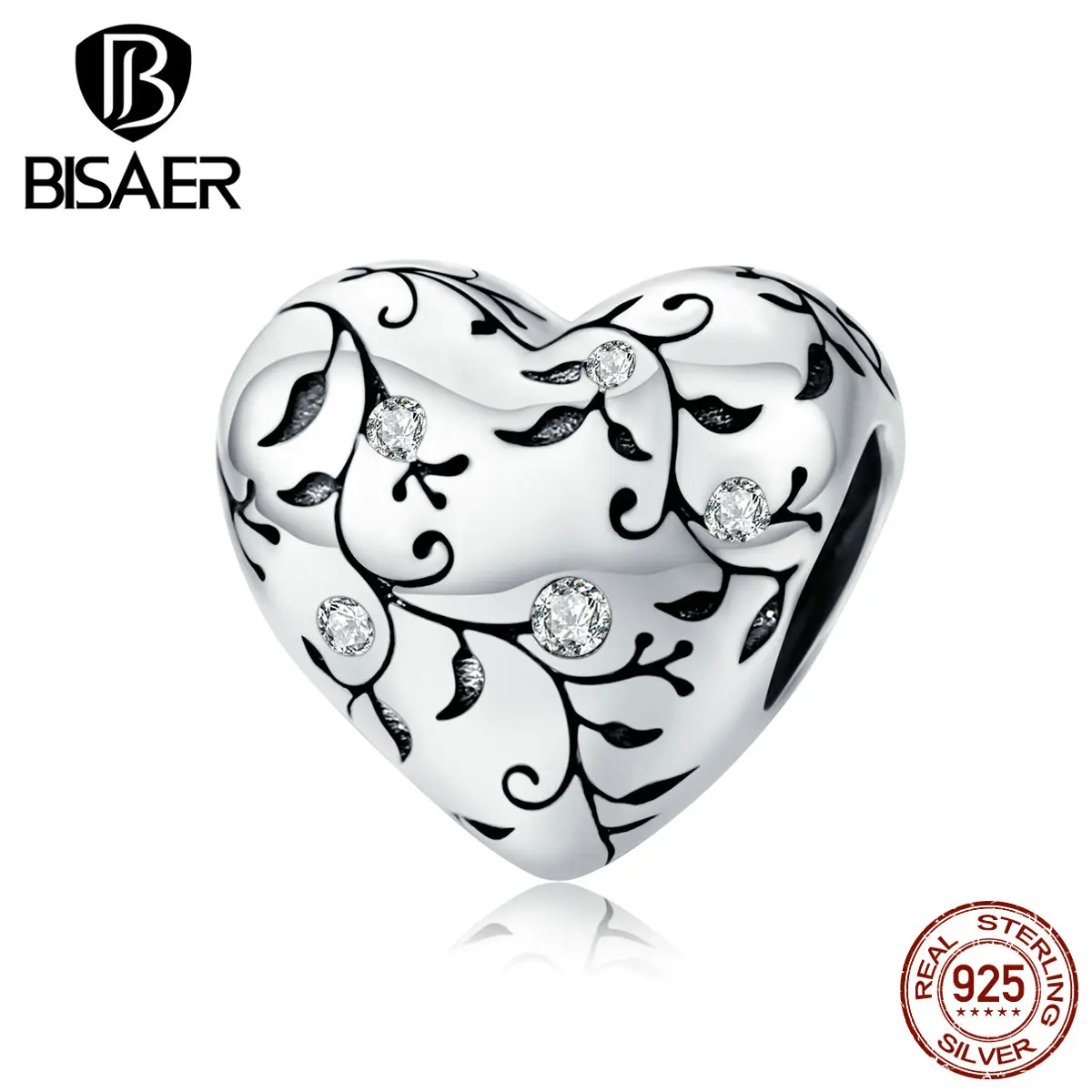 BISAER, высокое качество, 925 пробы, Ретро стиль, узоры, Очаровательные Подвески для женщин, браслет, сделай сам, изготовление ювелирных изделий GXC1323