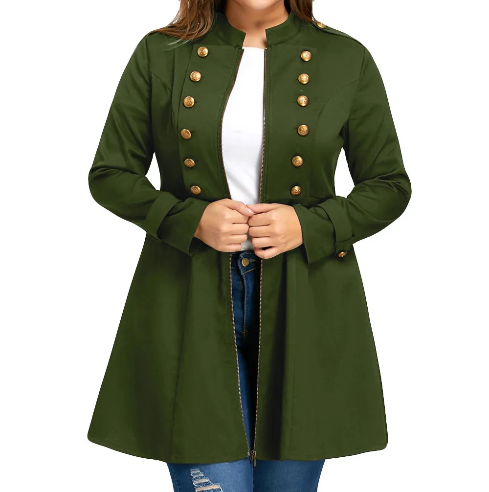 Женская двубортная ветровка SAGACE однотонная куртка большого размера с высокой