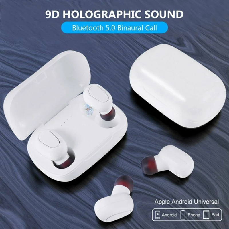 TWS bluetooth 5 0 гарнитура 300 мАч зарядный чехол Беспроводная 9D стерео спортивные