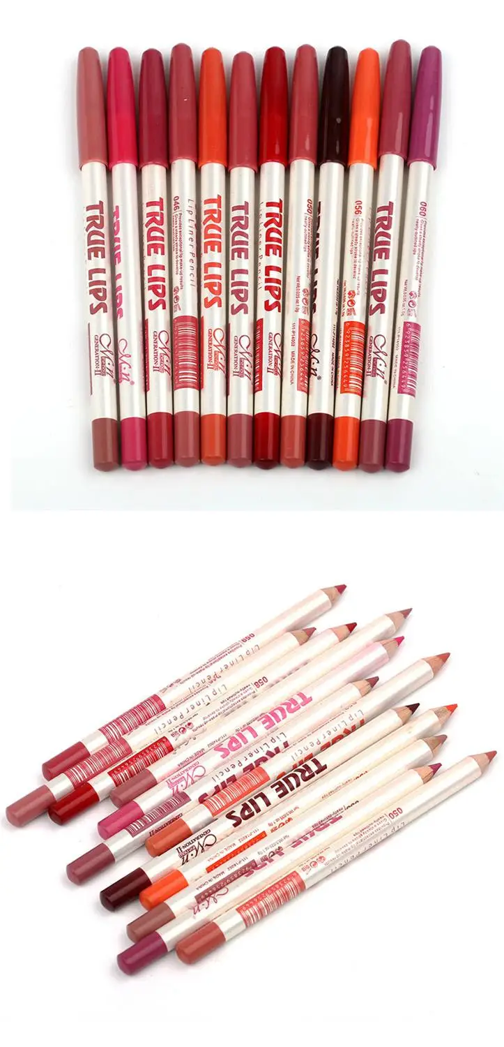 12 цветов/набор подводка для губ Многофункциональный Карандаш долговечный