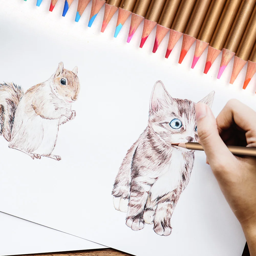 Набор профессиональных 72 цветных карандашей предварительно заточенные