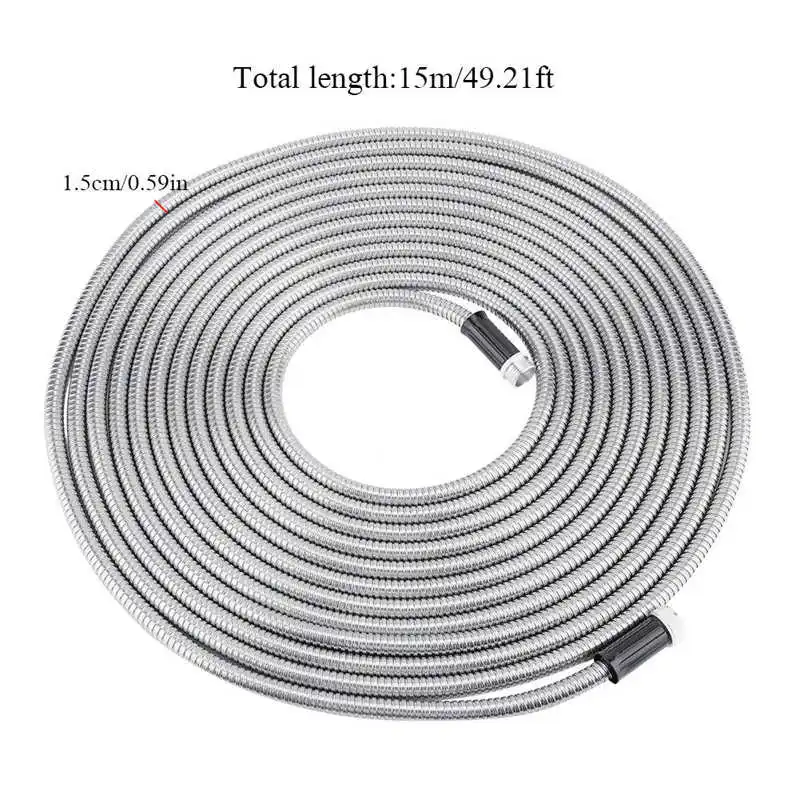 

Stainless Steel Garden Hose Flexible Pipes For Garden Green Plants Watering Hoses Household Car Cleaning Water Pipe