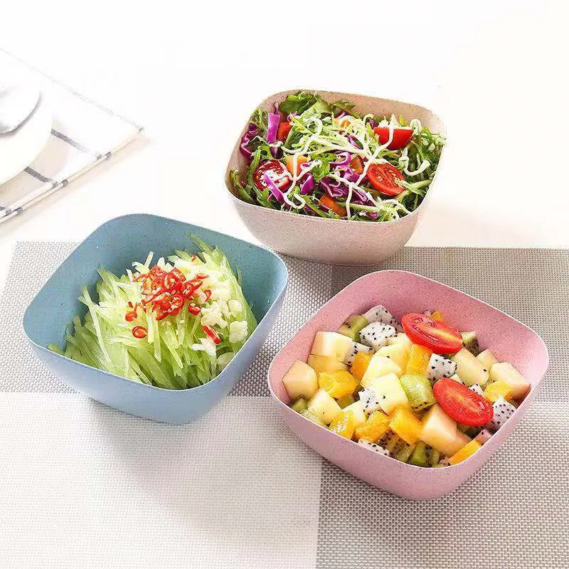 1Pcs Wheat Straw Dipping Sauce Fruit and Vegetable Salad Bowl Kitchen Cooking Seasoning Snacks Dried Candy Tray | Дом и сад