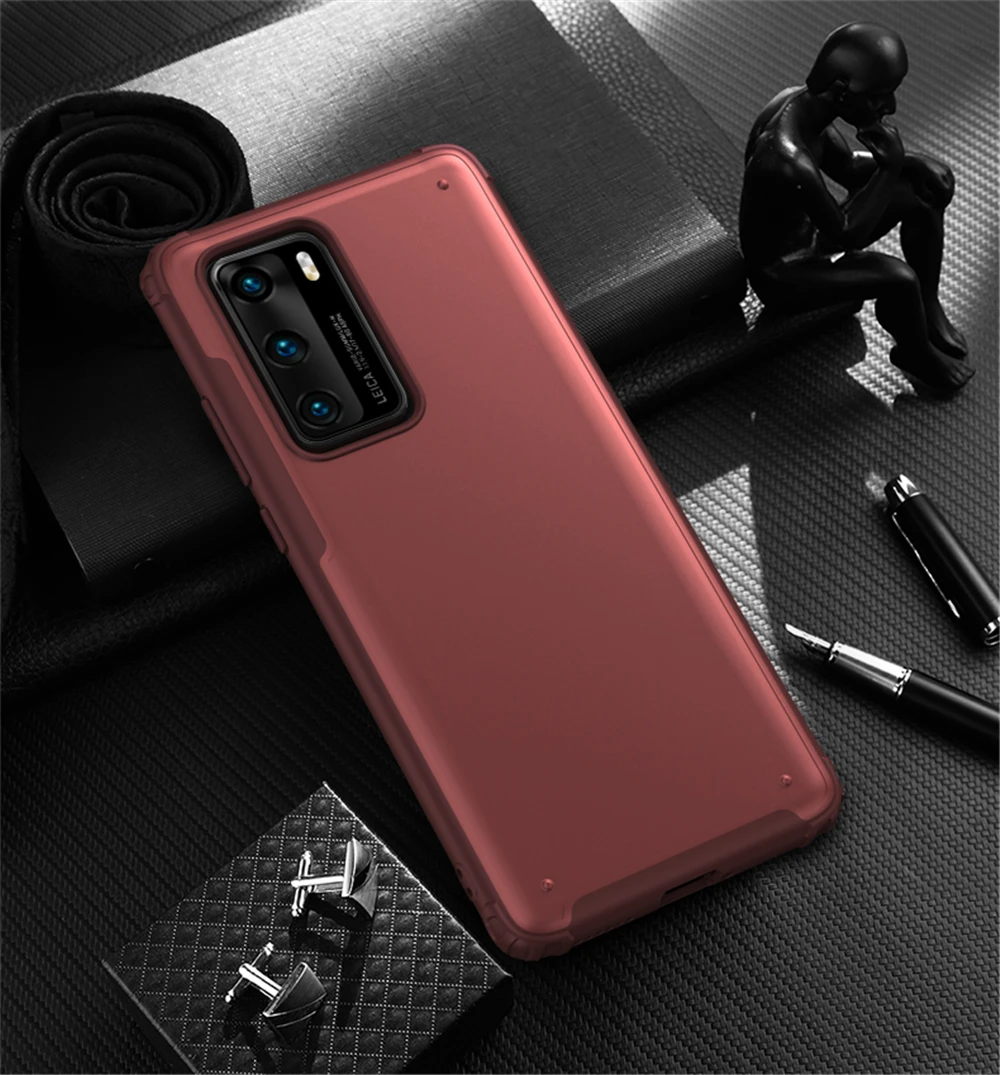Для Huawei P40 P40Pro + чехол Модный Роскошный Матовый однотонный ударопрочный для Mate30