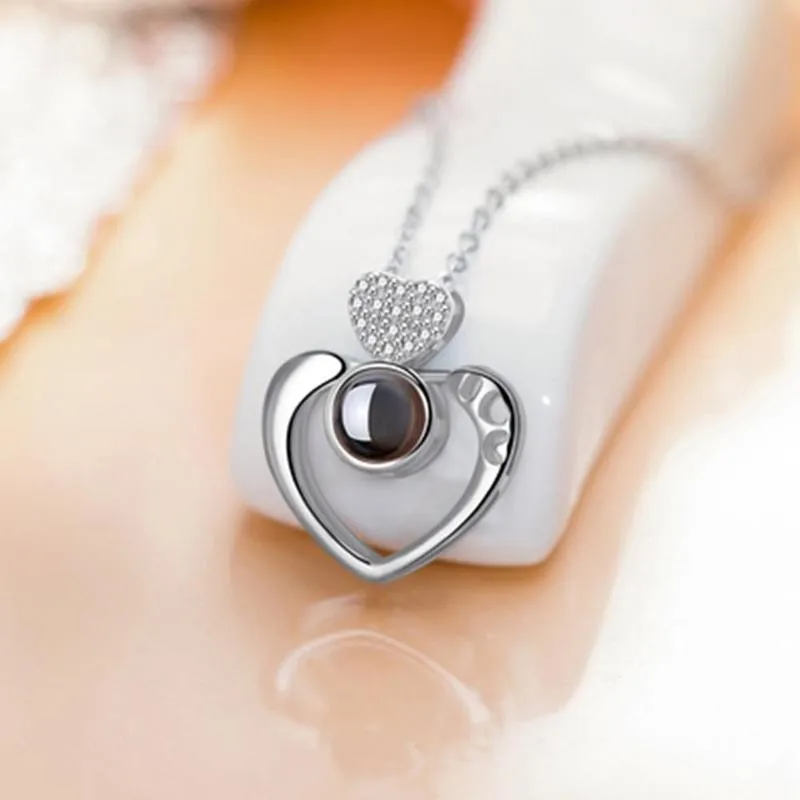 

Rose Gold Projecting A Necklace Of Love 100 Languages Valentine's You Love Heart Gift Necklace Shape I Day Necklace Love Pe A2N9