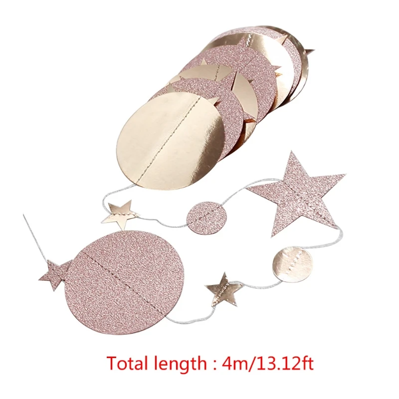 

10pcs 4m Star Circle Dot Garland Decoration Hanging Bunting Wedding Ornaments