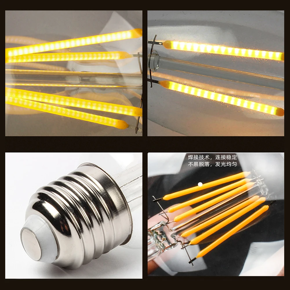 Винтажная светодиодный ная лампа Эдисона E27 накаливания в стиле ретро T45 T300 A60 ST64