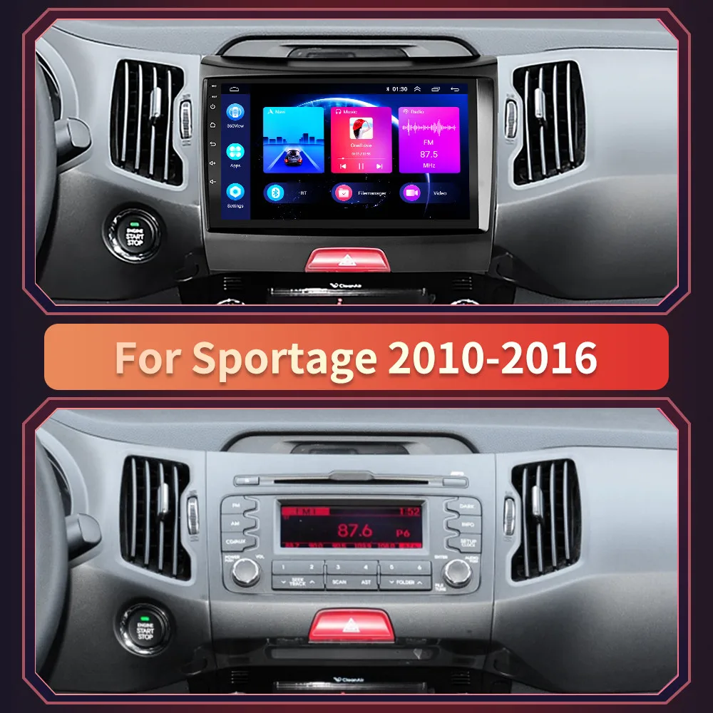 Автомагнитола 8 ГБ + 128 2 din Android 10 для KIA Sportage 3 2010-2016 мультимедийный видеоплеер