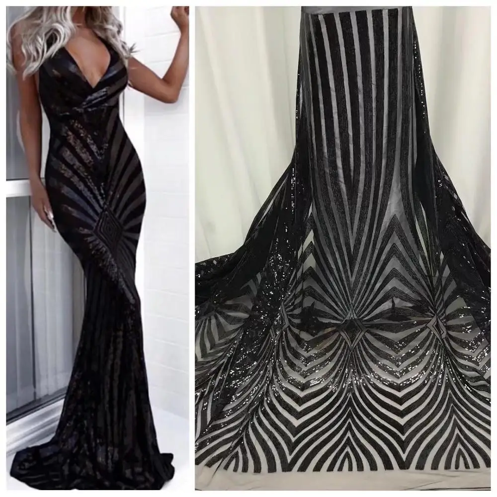 

Wholesale (5 yards/PC) Nigeria lace fabric with full sequin high quality Lace African lace fabric wedding dress French net lace