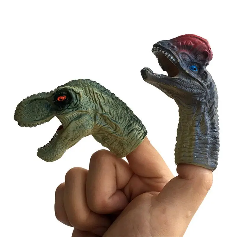 

5PCS Realistic Dinosaur Finger Puppets Set Role Playing Toy Kids Tell Story Prop